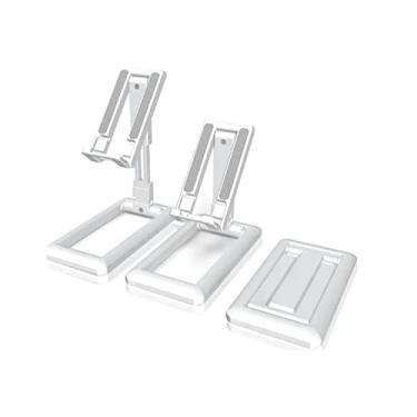 Imagem de Suporte Celular De Mesa Retrátil Móvel Tablet Branco Dobrável Estiloso Resistente Para Mesa Escritório Casa Home-Office