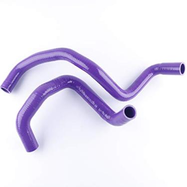 Imagem de LUXERAD 3 camadas 4,5 mm Performance Silicone Mangueira de radiador Tubo de refrigeração para TO YO TA CELICA GT/GT-S/ZZ T230 00-05 (Roxo)