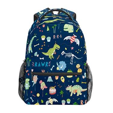 Imagem de Mochila escolar para meninos e meninas, dinossauro, paraíso de estudantes, bolsa de ombro para meninos e meninas, leve, durável, bolsa de viagem para trilhas, acampamento, mochila de dia