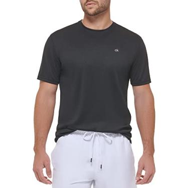 Imagem de Calvin Klein Men's Standard Light Weight Quick Dry Short Sleeve 40+ UPF Protection, Black, Small