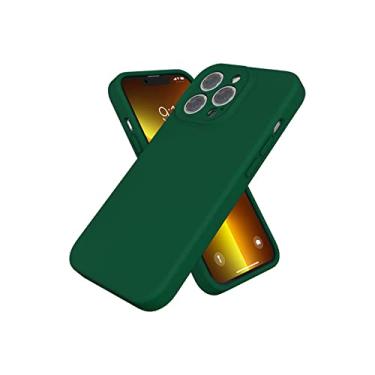 Imagem de Capa de Silicone Líquido Cor Sólida Skin Sensation para iPhone 13 12 11Pro Max Mini X Xs XR 7 8 Plus SE2020 Capa Resistente a Choques Reta Borda, Verde Trevo, Para iPhone 13 Pro