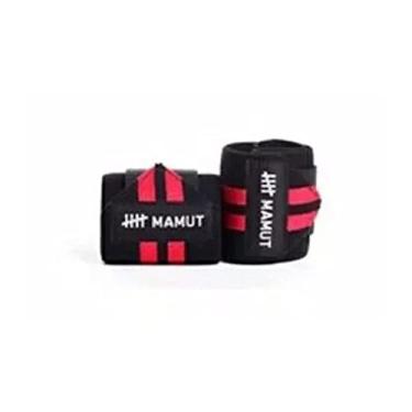 Imagem de Munhequeira Elástica C/Dedal Cross Training, Lpo Mamut Pulso Punho Academia Musculação Profissional Original Fitness Wraps Vermelho Preto