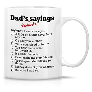 Imagem de Retreez Caneca engraçada - Lista dos dizeres s do pai Canecas de café de cerâmica de 325 ml - Engraçado, sarcasmo, sarcástico, motivacional, presentes de aniversário inspiradores para pai, pai, pai, amigos, presente de dia dos pais