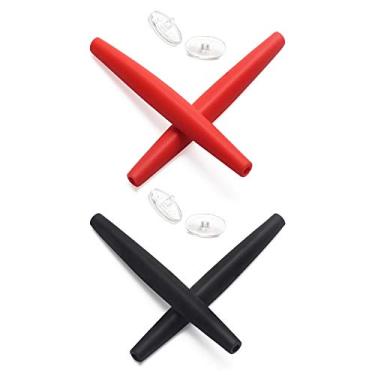 Imagem de Mryok 2 pares de meias de substituição para óculos Oakley Crosshair 1.0 – Vermelho e preto