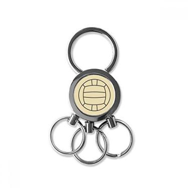 Imagem de Chaveiro de metal de aço inoxidável com padrão de desenho de linha esportiva de voleibol chaveiro de carro clipe para presente, Multicor