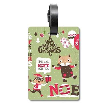 Imagem de Placa de bagagem de animal de Natal Feliz Natal Festival Etiqueta de bagagem Etiqueta de pendurar Etiqueta de Scutcheon, Multicolorido.