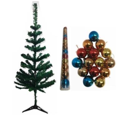 Imagem de Arvore De Natal De 60 Cm Com 15 Bolinhas Coloridas Enfeites - Goal