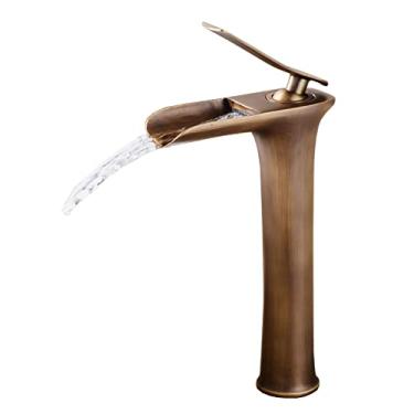 Imagem de Torneiras de banheiro para pia 1 furo torneira preta banheiro cachoeira torneiras de banheiro para pia 1 furo torneiras de banheiro para pia 1 furo torneira de vaidade torneira de cachoeira para jardim, escovado B (cor: antigo B