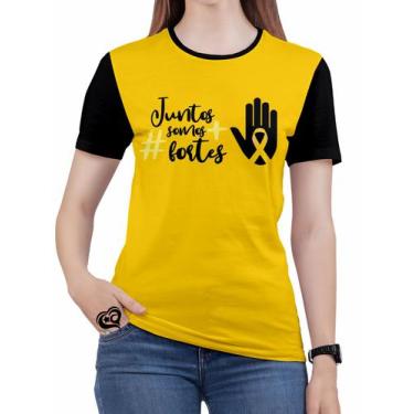 Imagem de Camiseta Setembro Amarelo Feminina Blusa Mão - Alemark