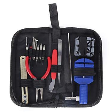 Imagem de Garosa 16 peças conjunto de ferramentas de reparo de relógios kit de ferramentas removedor de pulseira leve estojo portátil ABS + aço inoxidável pulseira de relógio link pino conjunto de ferramentas, conjunto de ferramentas abrangente