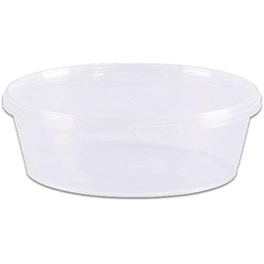 Imagem de Pote Descartável, Prafesta, 250 ml, Redondo, Tampa Com Lacre, Pacote com 10, Transparente