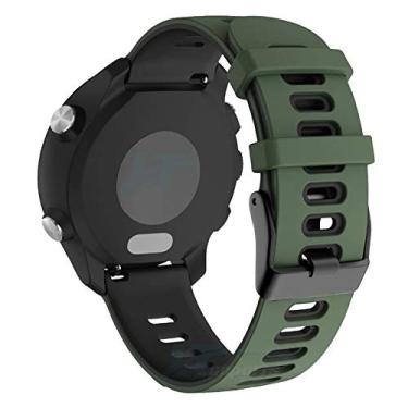 Imagem de Pulseira Dual 22mm compatível com Samsung Galaxy Watch 3 45mm - Galaxy Watch 46mm - Gear S3 Frontier - Amazfit GTR 47mm - Marca LTIMPORTS (Verde Militar com Preto)