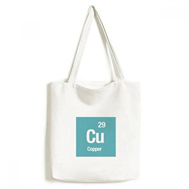 Imagem de Bolsa de lona Copper Chemical Element Science Bolsa de compras casual
