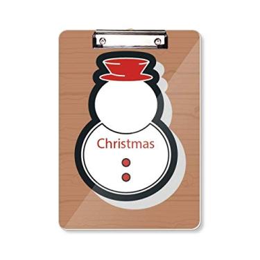 Imagem de Placa de apoio para cartão de Natal com ícone de boneco de neve A4