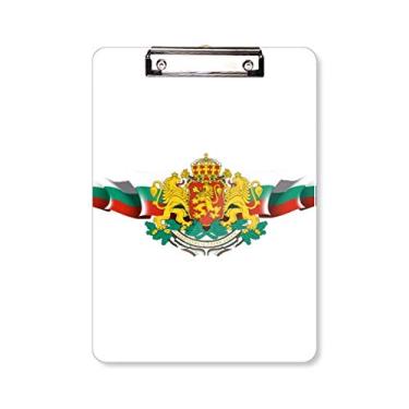 Imagem de Placa de suporte com emblema nacional da bandeira da Bulgária A4