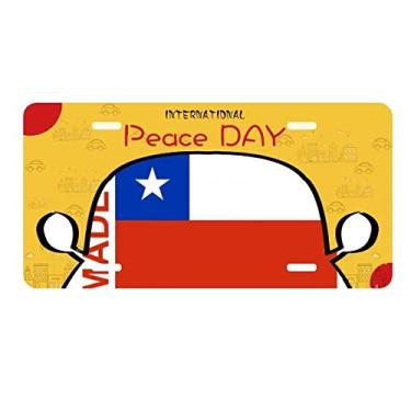 Imagem de DIYthinker Placa de carro Made in Chile Country Love Placa de carro Decoração Dia da Paz