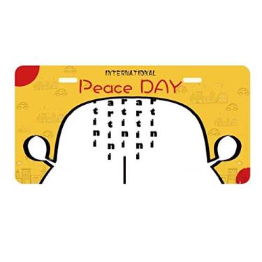 Imagem de DIYthinker Placa de carro Martini com sua taça Placa de carro Decoração Dia da Paz