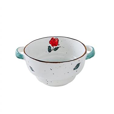 Imagem de GUIPAIHAI Tigela de cerâmica com desenho fofo e desenho animado para cozinhar ovos cozidos a vapor tigela para pudim doméstico tigela de sobremesa (cor: estilo B)