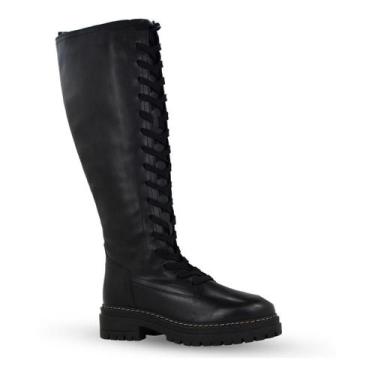 Imagem de Bota Coturno Bottero Cano Longo Couro Preto Tratorada 350904