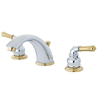 Imagem de Kingston Brass GKB964 Magellan torneira de lavatório generalizada de 20 cm com pop-up de varejo, 14 cm de alcance do bico, cromado/polido