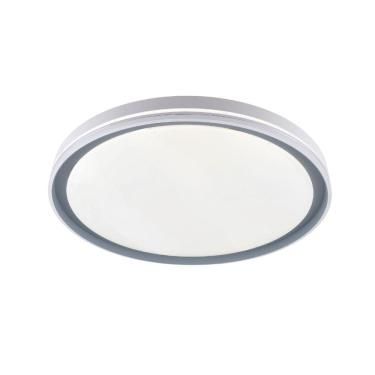 Imagem de Plafon de Sobrepor Redondo Acrilico Branco e Cinza 40cm Led 60W 3 Cores Bivolt