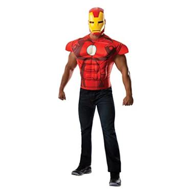 Imagem de Rubie's Camiseta masculina do Homem de Ferro do Universo Marvel e máscara para os olhos, multi, padrão