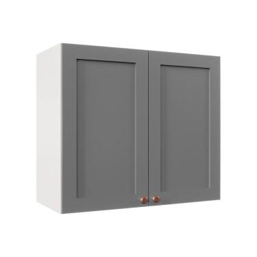 Imagem de Armário Aéreo 2 Portas 80cm Arizona CabeCasa MadeiraMadeira Branco/Cinza Claro