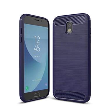 Imagem de Capa para Samsung Galaxy J7 Pro, capa de material de fibra de carbono, macia, antiderrapante macia, anti-impressão digital, capa totalmente protetora para Samsung Galaxy J7 Pro