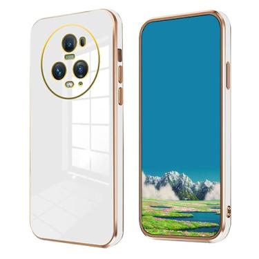 Imagem de Compatível com Honor Magic 5 Pro capa de silicone rosa, capa para celular Honor Magic 5 Pro à prova de choque, fina e macia (branca)