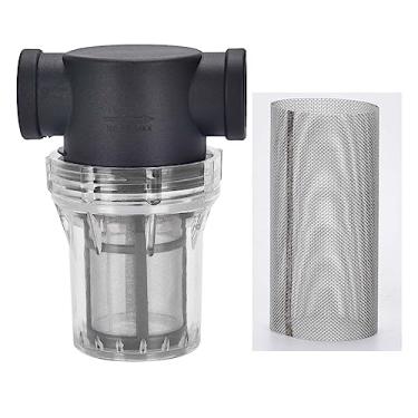 Imagem de IMXMI Filtro de água, filtro de tubo torcido fêmea de 3/4", capa de nylon PA66, tigela de policarbonato, tela inoxidável 304 (malha 40 e 80)
