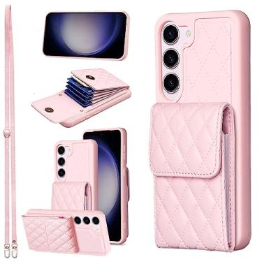 Imagem de Furiet Capa tipo carteira transversal para Samsung Galaxy S23 5G capa de couro com suporte para cartão de crédito, alça de ombro, capa de telefone para S 23 23S GS23 G5 SM-S911U 15.5 cm feminino rosa