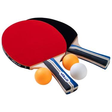 Imagem de Kit 2 Raquetes 3 Bolas Tênis de Mesa Ping Pong Lazer Esporte Treino Vollo