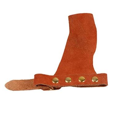 Imagem de Luzhengyang Luva tradicional de caça com arco e flecha, protetor de mão para arco composto recurvo - Material de cabelo invertido com peso, alça de pulso ajustável - para esportistas canhotos