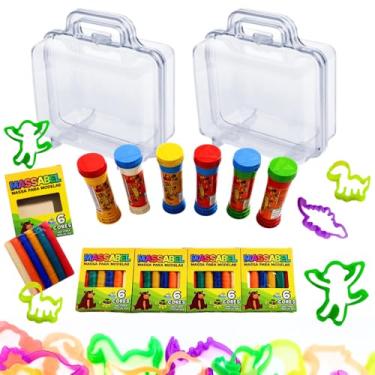 Imagem de 35 Maleta Acrilica + 35 Bolha De Sabao + 35 Cortadores Forminha + 35 Massinha De Modelar Prenda Maletinha para lembrancinha infantil Aniversario Guarda Treco Brinquedos
