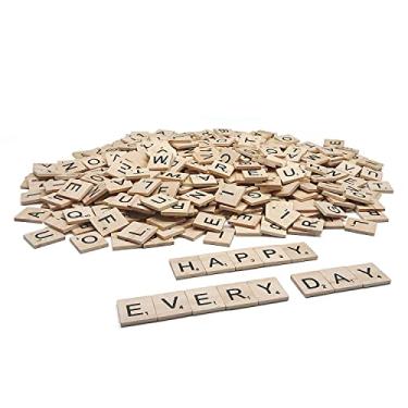 Imagem de 1000 Pcs Scrabble Letters for Crafts, Wood Scrabble Tiles, DIY Wood Gift Decoration, Making Alphabet Coasters and Scrabble Crossword Game