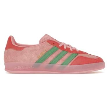 Imagem de adidas Gazelle Tênis feminino de camurça (rosa Spark Preloved Green, sistema de tamanho de calçados dos EUA, adulto, feminino, numérico, médio, 34)