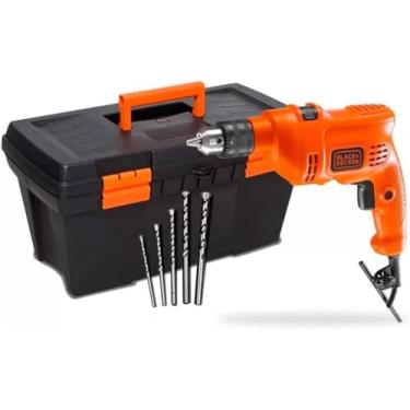 Imagem de Black Decker Furadeira de Impacto 10mm, com 5 Brocas e Caixa de 19 Polegadas, Potência 560W, Modelo TM500CB, 110V
