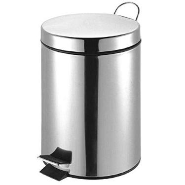 Imagem de Lixeira Aço Inox Redonda 3 Litros Com Pedal Emborrachado