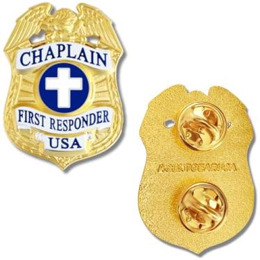 Imagem de Broche de lapela Chaplain First Responder - Insígnia de cruz uniforme em miniatura - Militar/Hospital/Polícia/Bombeiros, Latão, Sem Pedra Preciosa