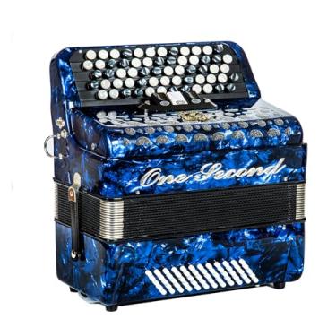 Imagem de ONESECOND Acordeão de baixo 62 teclas 60, um instrumento educacional profissional adequado para adultos iniciantes e estudantes, com uma capa e alça de ombro (azul)