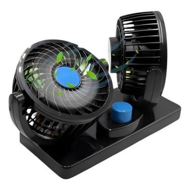 Imagem de Mini Ventilador 12V Ventilação Dupla Carro Caminhão Ajustável - ZEM