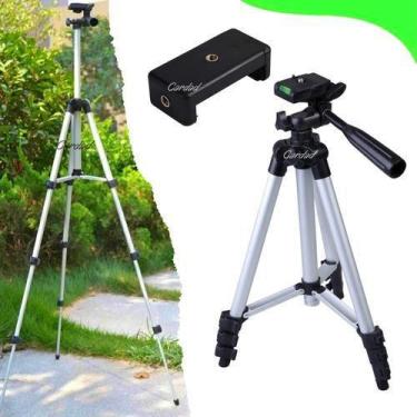 Imagem de Tripé Universal 1,2m Suporte Para Celular Câmera - Cinza - Alinee