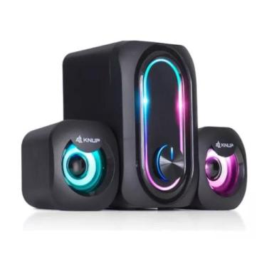 Imagem de Caixa De Som Computador Pc Gamer Notebook Usb Subwoofer Rgb - Knup