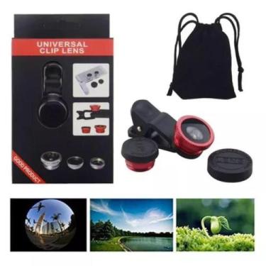 Imagem de Kit Lente Para Celular Olho De Peixe Fisheye Macro Wide Smartph - Bc B