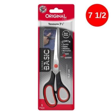 Imagem de Tesoura Uso Geral em Aço Inox com Cabo Plástico 7 1/2" 19,5cm Basic SL