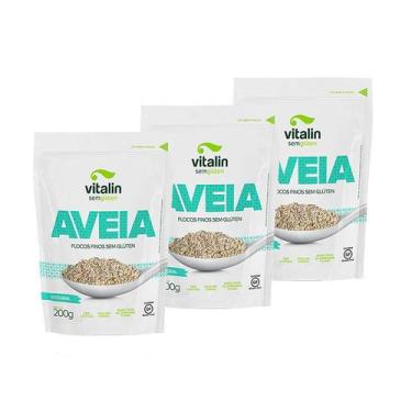 Imagem de Kit 3X Aveia Flocos Finos Sem Glúten 200G - Vitalin