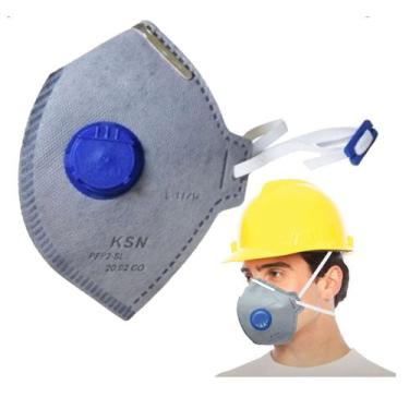 Imagem de Mascara PFF2 c/ Carvão Ativado p/ Poeira Névoa Gases Fumos - KSN