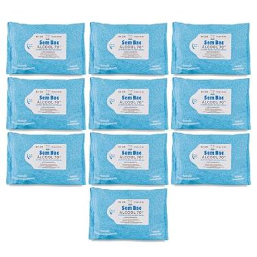 Imagem de Lenço Umedecido SEMBAC com Álcool 70% -10 Pacotes com 64 Unidades - Elimina 99% das Bactérias, Higienização Eficiente, Prático e Seguro para Uso Diário, Ideal para Limpeza de Mãos e Superfícies.