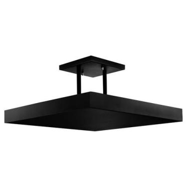 Imagem de Lustre Plafon Pendente Luminária Luz Indireta 40x40 Preto - Iluminar A