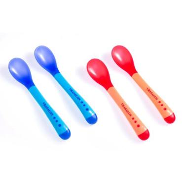 Imagem de Kit 2 Colheres Silicone Bebê Introdução Alimentar Muda Cor - VRASALON,